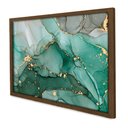 Ver imagem 1 de Quadro Decorativo Abstrato Mármore Verde Safira em Moldura Caixa Tacolado Moldura Trad 1cm Madeira e