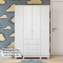 Ver imagem 7 de Guarda Roupa Infantil 4 Portas 3 Gavetas 100% MDF Mimo Branco Brilho