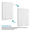 Ver imagem 6 de Guarda Roupa Infantil 4 Portas 3 Gavetas 100% MDF Mimo Branco Brilho