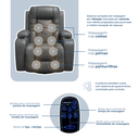 Ver imagem 6 de Poltrona do Papai Giratória Balanço Reclinável Manual Massagem Aquecimento Corino Cinza Escuro