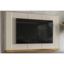 Ver imagem 1 de Painel Quarto P/ Tv até 75 Pol Santorini 239x141cm Tauari/off White Fosco - Linea Brasil