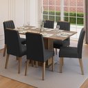 Ver imagem 1 de Conjunto Sala de Jantar Tampo de Madeira 6 Cadeiras Rustic/Oxford Bosque Madesa