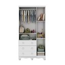 Ver imagem 4 de Guarda-Roupa Infantil 91cm 3 Portas 3 Gavetas com Janelas e Pés Mimo 100% MDF Espresso Móveis Branco/Brilho