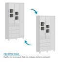 Ver imagem 5 de Guarda-Roupa Infantil 91cm 3 Portas 3 Gavetas com Janelas e Pés Mimo 100% MDF Espresso Móveis Branco/Brilho
