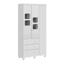 Ver imagem 2 de Guarda-Roupa Infantil 91cm 3 Portas 3 Gavetas com Janelas e Pés Mimo 100% MDF Espresso Móveis Branco/Brilho