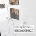 Ver imagem 7 de Guarda-Roupa Bebê 3 Portas 3 Gavetas com Janelas e Pés Mimo 100% MDF Espresso Móveis Branco Brilho