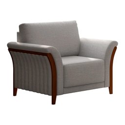 Conjunto Sofá 3 Lugares e Poltrona Perry Linho Cinza Claro - Sallar Home - 5