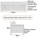 Ver imagem 4 de Conjunto Sofá 3 Lugares e Poltrona Perry Linho Cinza Claro - Sallar Home