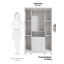 Ver imagem 3 de Guarda-Roupa Bebê 4 Portas 3 Gavetas com Janelas e Pés Mimo 100% MDF Espresso Móveis Branco
