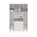 Ver imagem 4 de Guarda-Roupa Infantil 122cm 4 Portas 3 Gavetas com Janelas e Pés Mimo 100% MDF Espresso Móveis Branco/Brilho