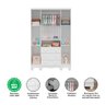 Guarda-Roupa Infantil 122cm 4 Portas 3 Gavetas com Janelas e Pés Mimo 100% MDF Espresso Móveis - 6