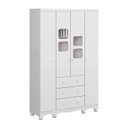 Ver imagem 2 de Guarda-Roupa Bebê 4 Portas 3 Gavetas com Janelas e Pés Mimo 100% MDF Espresso Móveis Branco