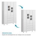 Ver imagem 5 de Guarda-Roupa Bebê 4 Portas 3 Gavetas com Janelas e Pés Mimo 100% MDF Espresso Móveis Branco