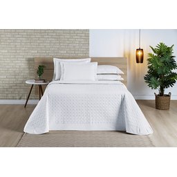 Cobre Leito Madri Percal 200 Fios 100% Algodão King 03 Peças - Branco Bia Enxovais - 4
