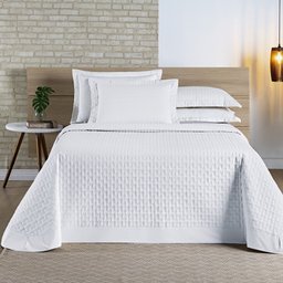 Cobre Leito Madri Percal 200 Fios 100% Algodão King 03 Peças - Branco Bia Enxovais - 1