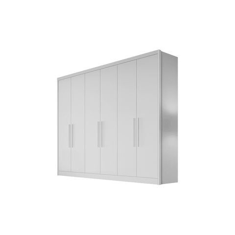 Guarda Roupa Casal 6 Portas 4 Gavetas - Messina-branco - Móveis Novo Horizonte