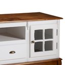 Ver imagem 3 de Conjunto Rack 60812 + Painel 50513 para Sala Pés Luiz Xv 2 Gavetas 2 Portas - Branco/imbuia