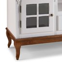 Ver imagem 4 de Conjunto Rack 60812 + Painel 50513 para Sala Pés Luiz Xv 2 Gavetas 2 Portas - Branco/imbuia