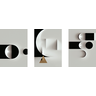 Tríptico - Quadros Decorativos Abstrato Geométrico Grande:Branco - 4