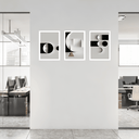 Ver imagem 3 de Tríptico - Quadros Decorativos Abstrato Geométrico Grande:Branco
