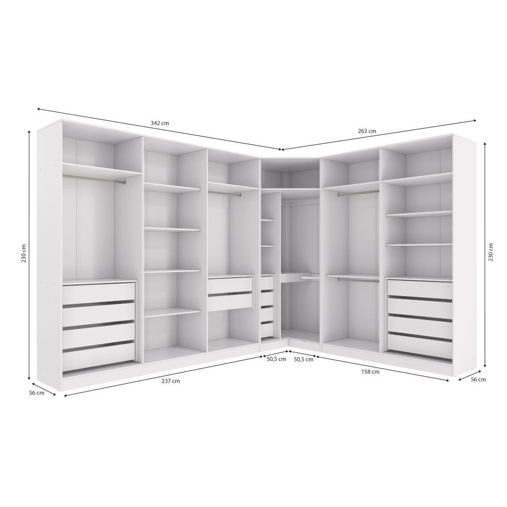 Conjunto Closet Kappesberg Adapt Branco 5 Peças 342cm X 263cm - 3