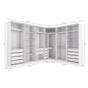 Ver imagem 3 de Closet Casal Modulado Adpat em L 14 Gavetas 5 Peças 342cm x 263cm Branco - Kappesberg