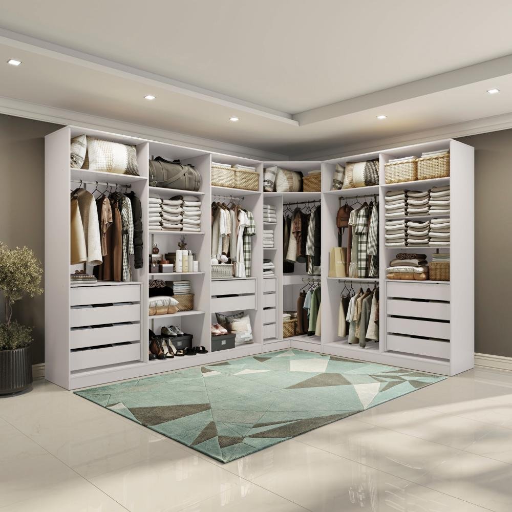 Conjunto Closet Kappesberg Adapt Branco 5 Peças 342cm X 263cm