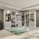 Ver imagem 1 de Closet Casal Modulado Adpat em L 14 Gavetas 5 Peças 342cm x 263cm Branco - Kappesberg