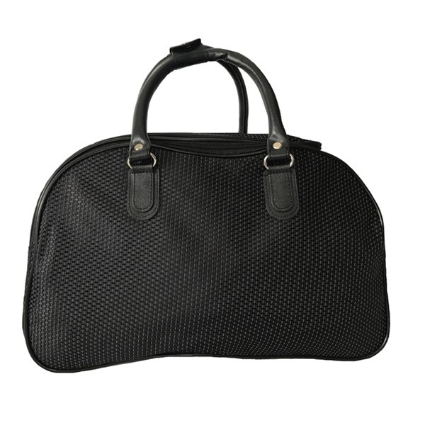 Bolsa de Mão Viagem Alça Transversal Textura Pontos Preto - Preto - 1