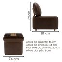 Ver imagem 3 de Poltrona Modular e Puff Block Pes Madeira Courino Tcs 721 Moll