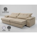 Ver imagem 4 de Sofá Retrátil e Reclinável com Molas Ensacadas e Carregador Usb Colosso 2,30m Linho Soft Bege -