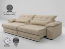 Ver imagem 4 de Sofá Retrátil e Reclinável com Molas Ensacadas e Carregador Usb Colosso 2,30m Linho Soft Bege -