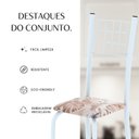 Ver imagem 5 de Conjunto de Mesa Tubular 70cm x 70cm Tampo em MDF com 4 Cadeiras Dany Branco/Botanic Bege