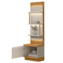 Ver imagem 2 de Módulo Lateral Complementar Ripado com Led 1 Porta 3 Prateleiras Paulina Tauari/off White Fosco