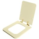 Ver imagem 2 de Assento Sanitário Poliester Soft Close Square Bone (bege Claro) para Vaso Incepa com Ferragem