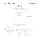 Ver imagem 3 de Assento Sanitário Poliester Soft Close Square Bone (bege Claro) para Vaso Incepa com Ferragem
