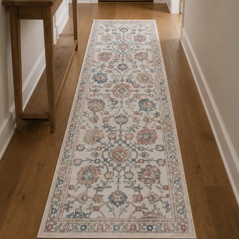 Passadeira Antiderrapante Corredor Persa Belga Classico Miro:04 Bege/0,60x1,80m