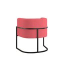 Ver imagem 3 de Kit 04 Poltronas Lua Sala Decorativa Base de Ferro Black Cor:rosa