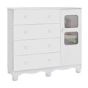 Ver imagem 2 de Cômoda Infantil 95cm 1 Porta com Janela e 4 Gavetas Mimo 100% MDF Espresso Móveis Branco/Brilho