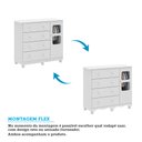 Ver imagem 5 de Cômoda Infantil 95cm 1 Porta com Janela e 4 Gavetas Mimo 100% MDF Espresso Móveis Branco/Brilho