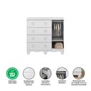 Ver imagem 6 de Cômoda Infantil 95cm 1 Porta com Janela e 4 Gavetas Mimo 100% MDF Espresso Móveis Branco/Brilho