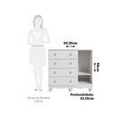 Ver imagem 3 de Cômoda Bebê 1 Porta com Janela e 4 Gavetas Mimo 100% MDF Espresso Móveis Branco Brilho