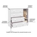 Ver imagem 4 de Cômoda Bebê 1 Porta com Janela e 4 Gavetas Mimo 100% MDF Espresso Móveis Branco Brilho