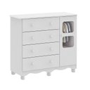 Ver imagem 2 de Cômoda Bebê 1 Porta com Janela e 4 Gavetas Mimo 100% MDF Espresso Móveis Branco Brilho