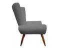 Ver imagem 3 de Poltrona Decorativa Emilia Suede Cinza Pés Madeira Mz Decor