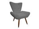 Ver imagem 1 de Poltrona Decorativa Emilia Suede Cinza Pés Madeira Mz Decor