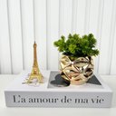 Ver imagem 2 de Decoração Sala Livro Fake + Vaso Dourado + Mini Torre Paris