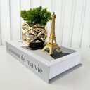 Ver imagem 4 de Decoração Sala Livro Fake + Vaso Dourado + Mini Torre Paris