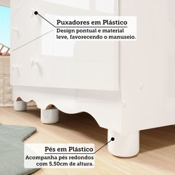 Cômoda Infantil 1 Porta 4 Gavetas 100% MDF Mimo - 10