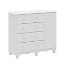 Ver imagem 2 de Cômoda Bebê 1 Porta 4 Gavetas 100% MDF Mimo Espresso Móveis Branco Brilho